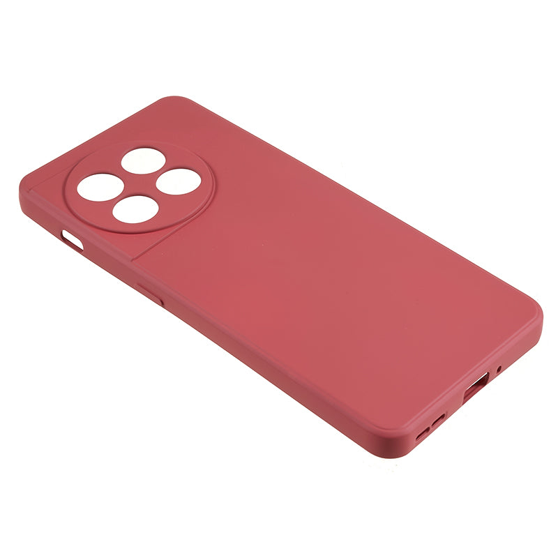 For OnePlus 11 5G TPU Phone Case Smooth Touch Rubberized Cover with Fiber Lining - Hawthorn Red