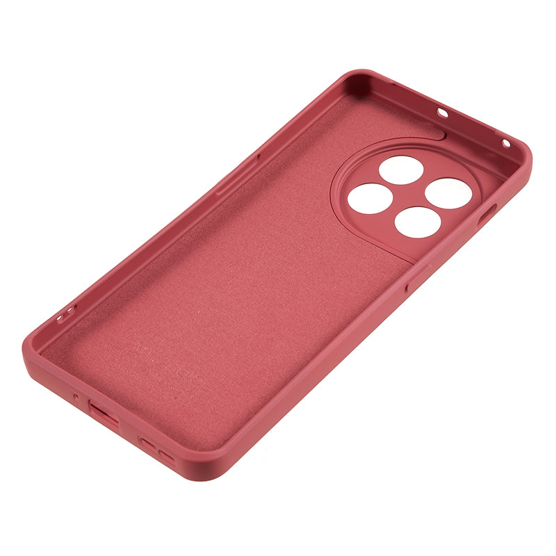 For OnePlus 11 5G TPU Phone Case Smooth Touch Rubberized Cover with Fiber Lining - Hawthorn Red