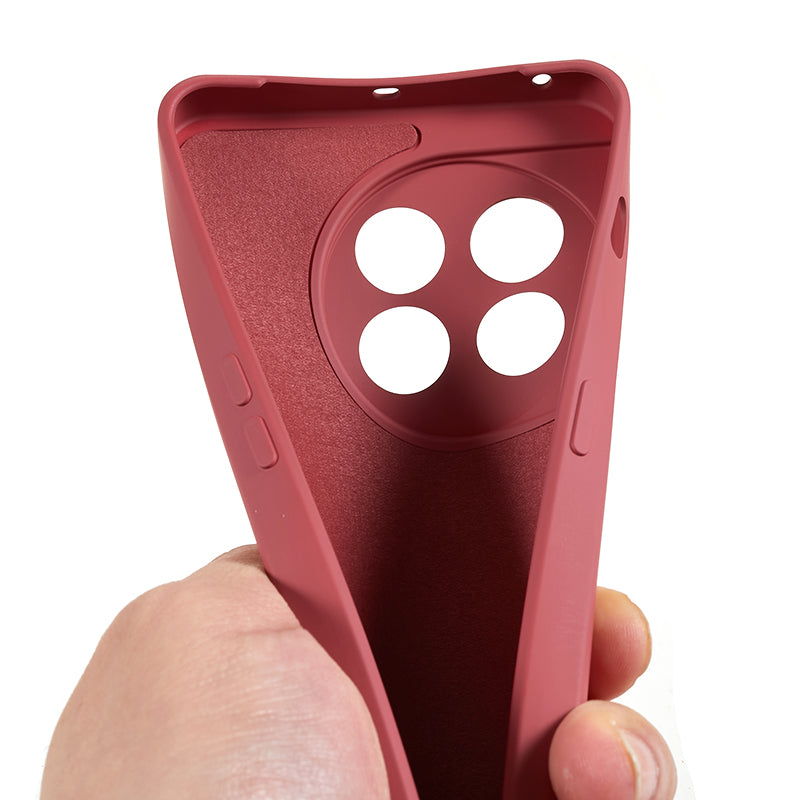 For OnePlus 11 5G TPU Phone Case Smooth Touch Rubberized Cover with Fiber Lining - Hawthorn Red