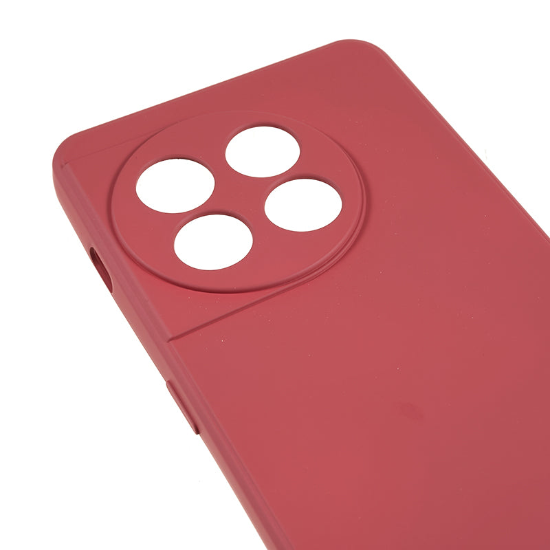 For OnePlus 11 5G TPU Phone Case Smooth Touch Rubberized Cover with Fiber Lining - Hawthorn Red