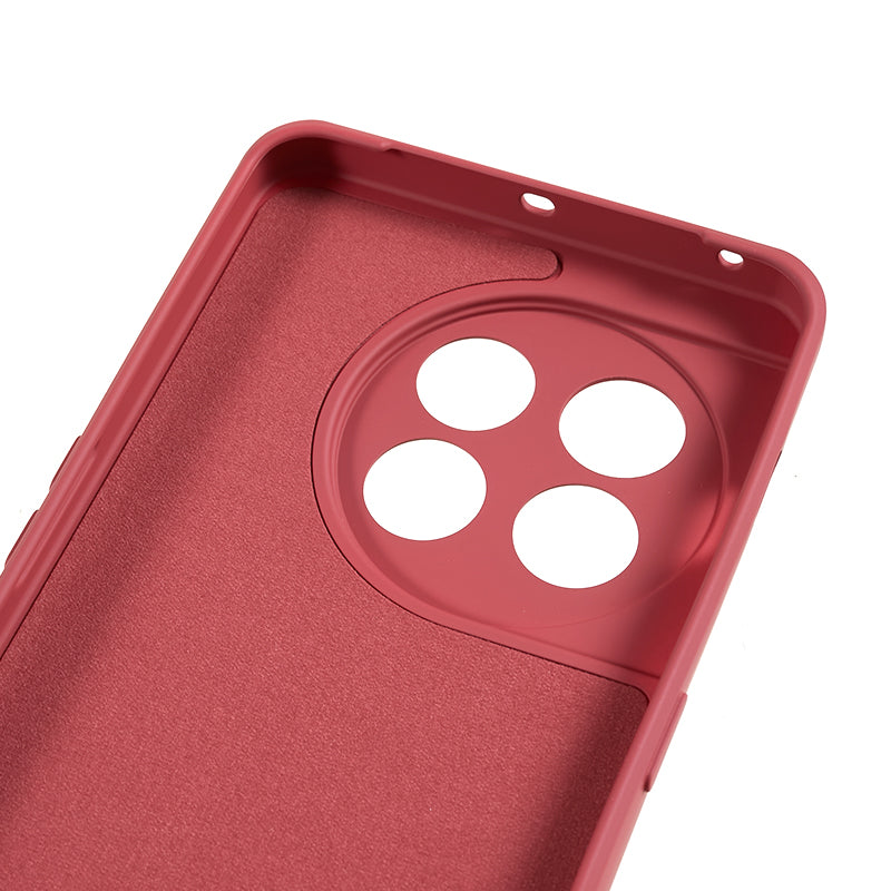 For OnePlus 11 5G TPU Phone Case Smooth Touch Rubberized Cover with Fiber Lining - Hawthorn Red