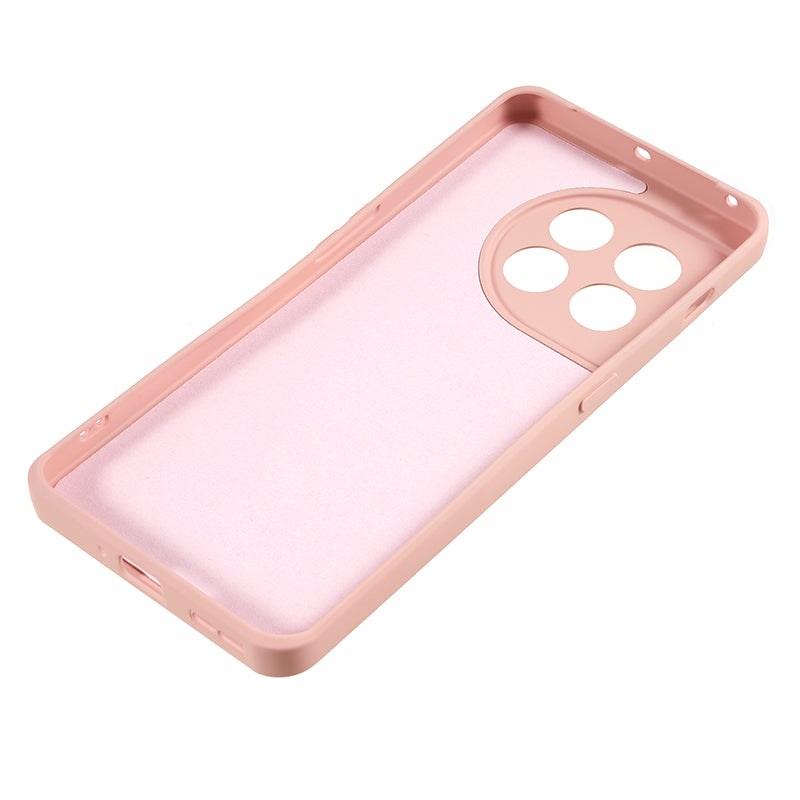 For OnePlus 11 5G TPU Phone Case Smooth Touch Rubberized Cover with Fiber Lining - Pink
