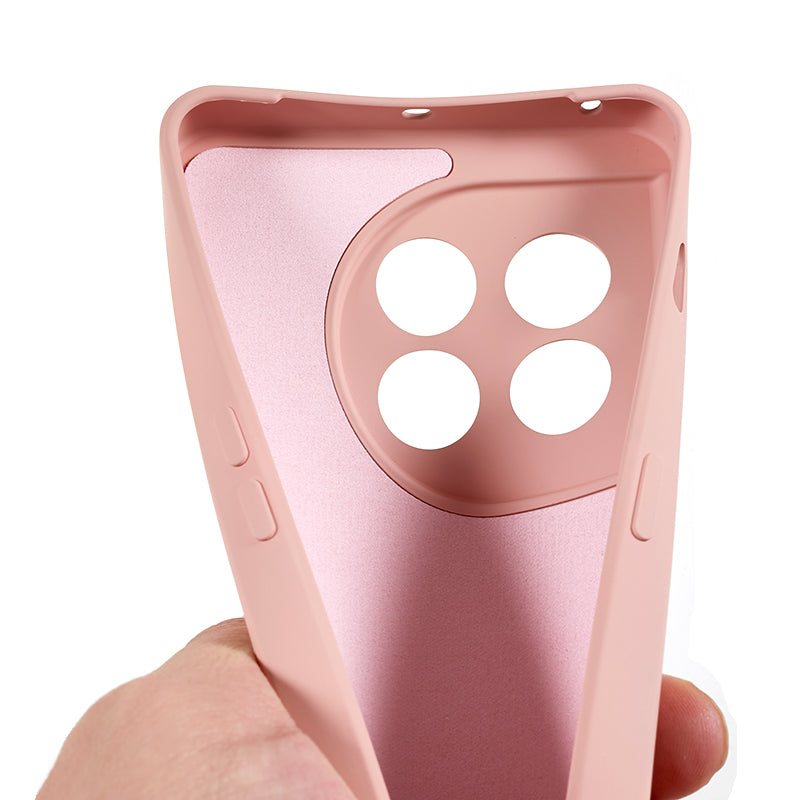 For OnePlus 11 5G TPU Phone Case Smooth Touch Rubberized Cover with Fiber Lining - Pink