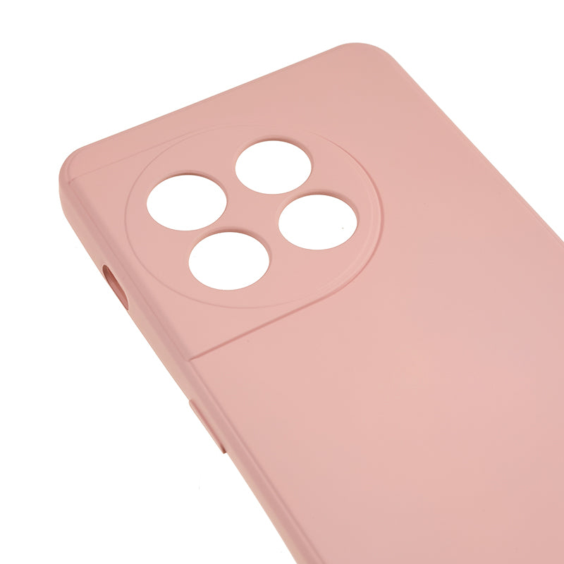 For OnePlus 11 5G TPU Phone Case Smooth Touch Rubberized Cover with Fiber Lining - Pink