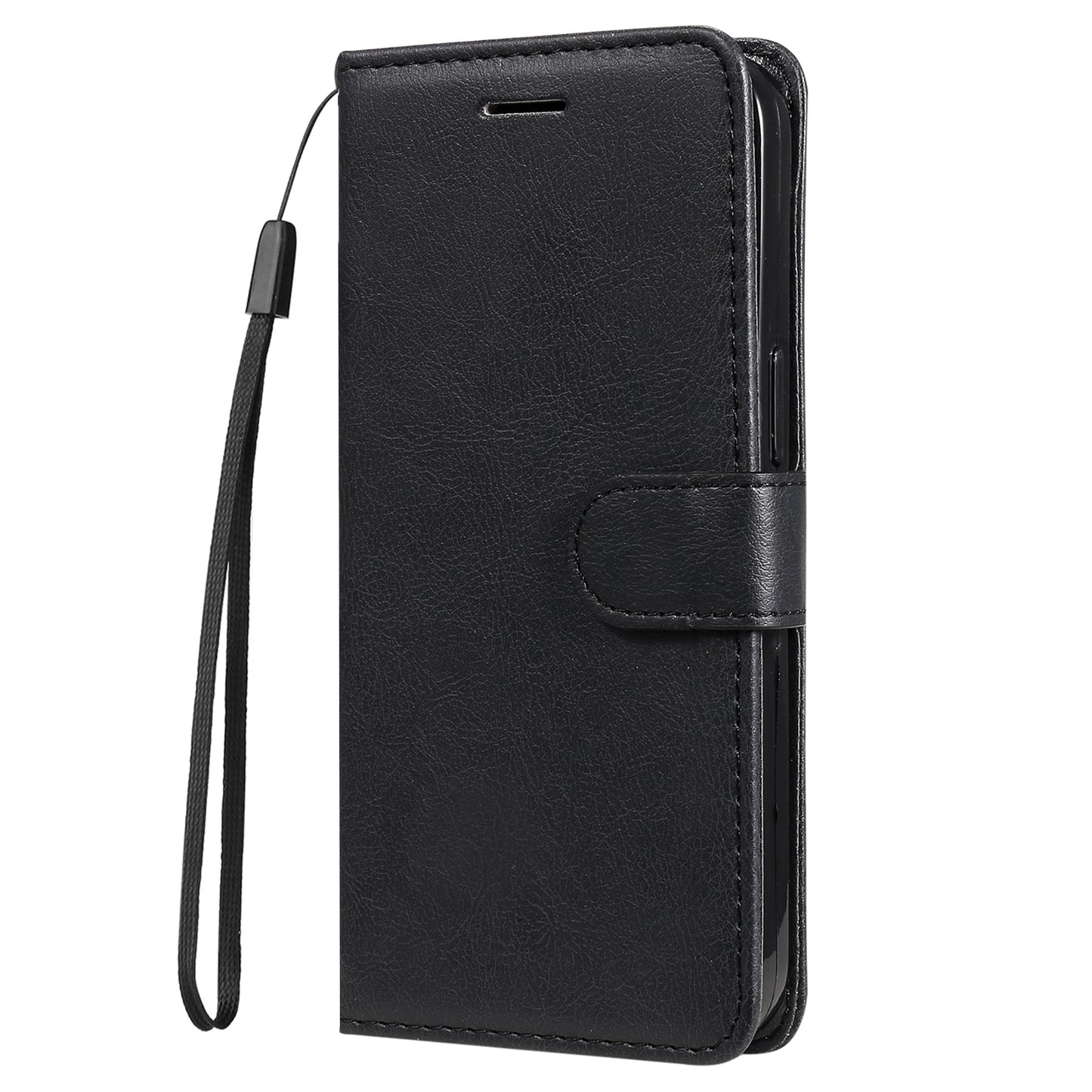 KT Leather Series-2 For OnePlus 11 5G Flip Stand Phone Cover PU Leather Solid Color Wallet Case - Black