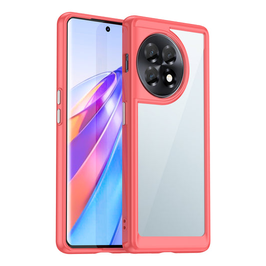 Clear Phone Shell for OnePlus Ace 2 5G / 11R 5G Drop-proof TPU+Acrylic Phone Case Protective Cover - Red