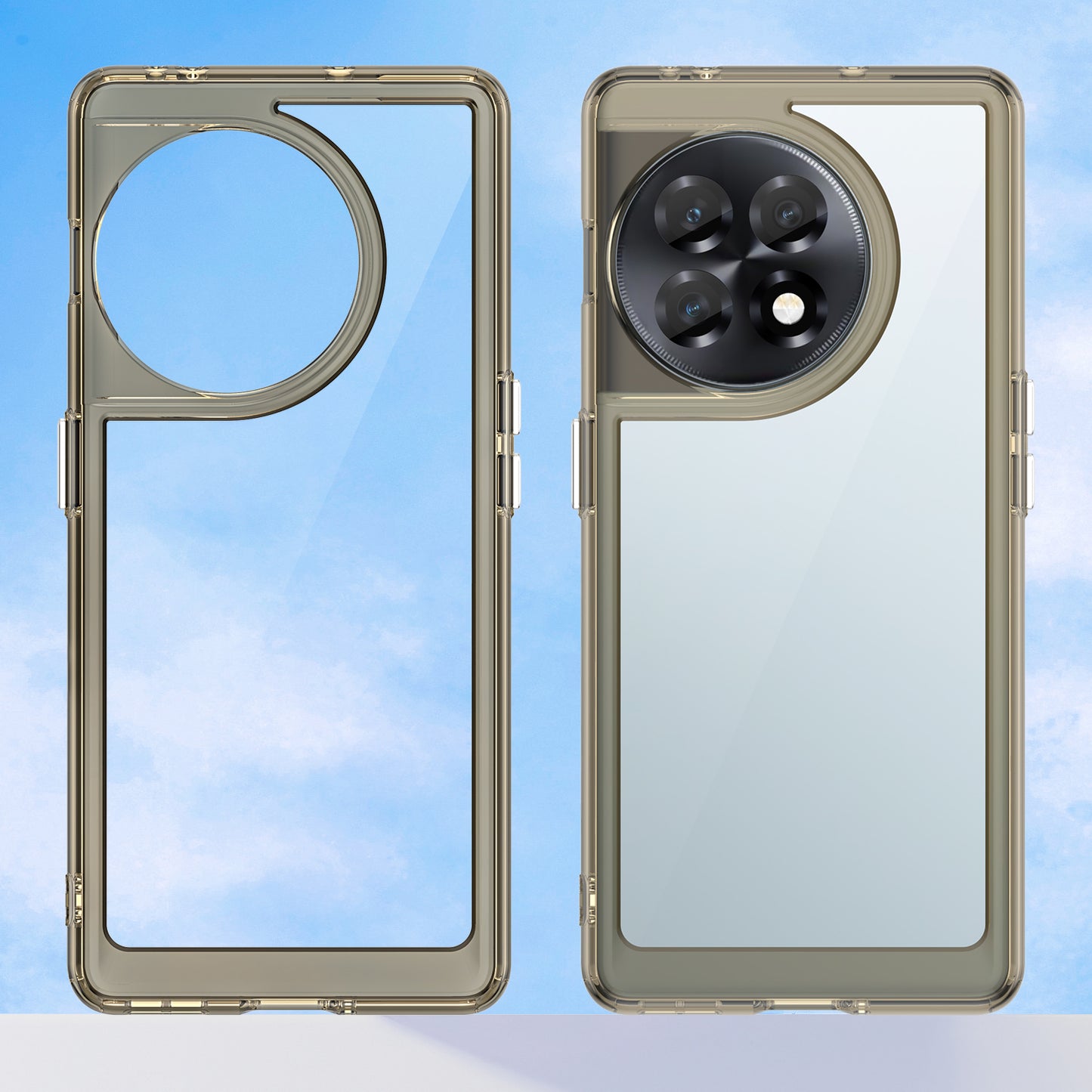 Clear Phone Shell for OnePlus Ace 2 5G / 11R 5G Drop-proof TPU+Acrylic Phone Case Protective Cover - Transparent Grey