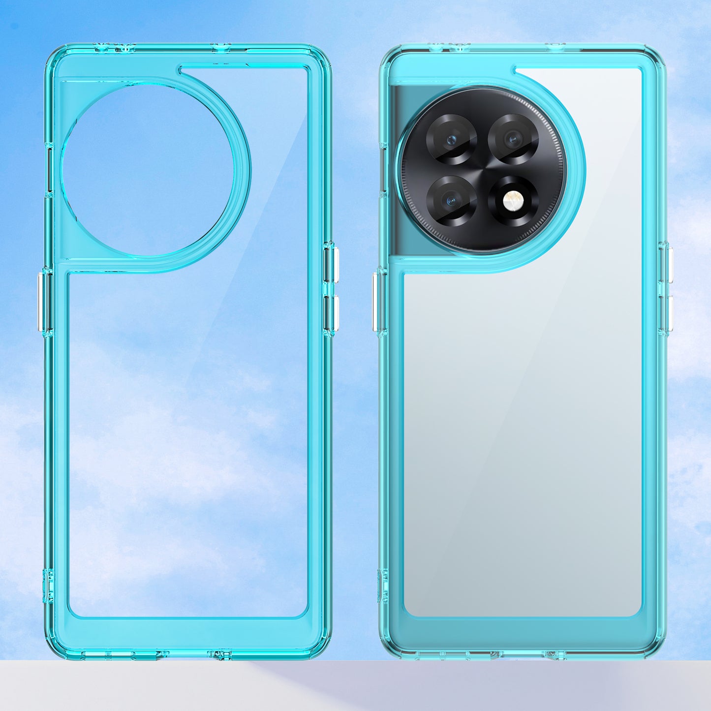 Clear Phone Shell for OnePlus Ace 2 5G / 11R 5G Drop-proof TPU+Acrylic Phone Case Protective Cover - Transparent Blue