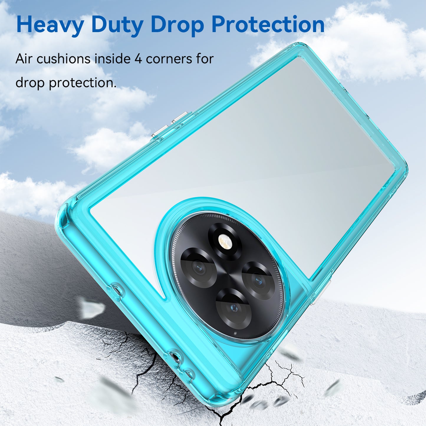 Clear Phone Shell for OnePlus Ace 2 5G / 11R 5G Drop-proof TPU+Acrylic Phone Case Protective Cover - Transparent Blue