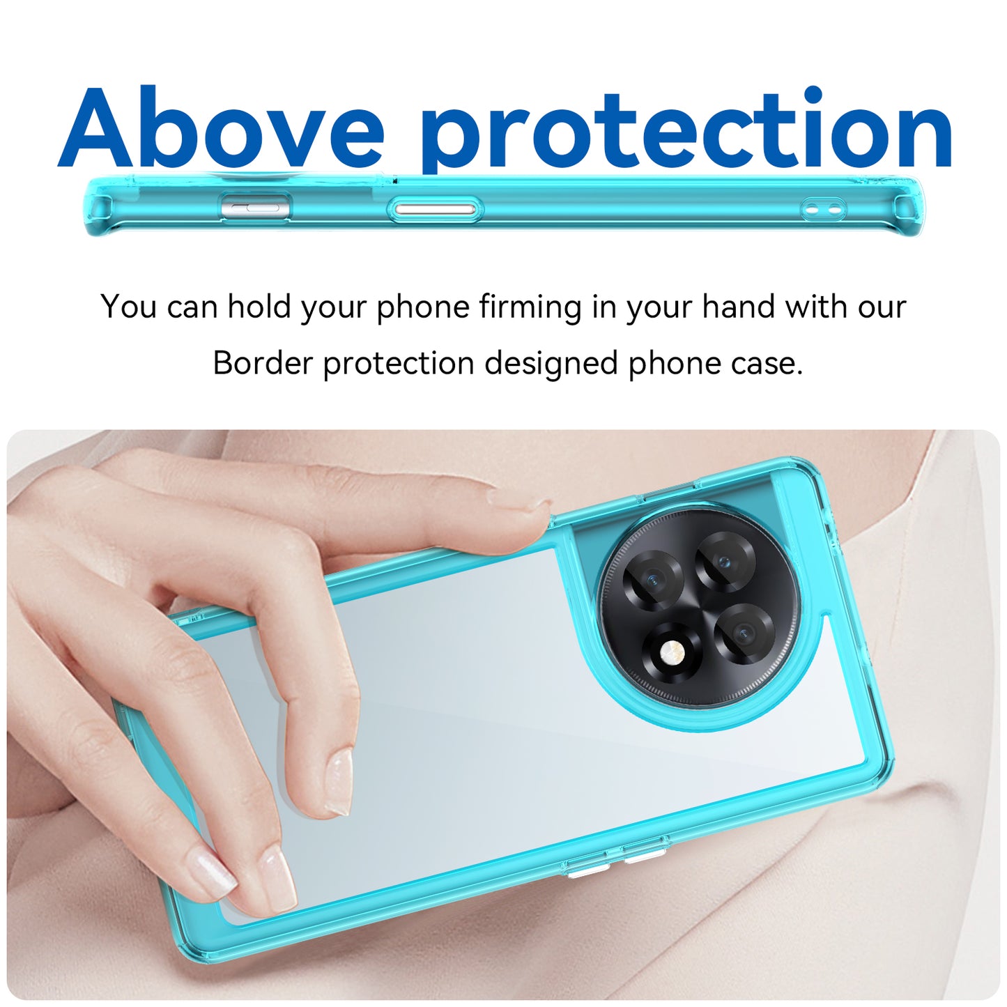 Clear Phone Shell for OnePlus Ace 2 5G / 11R 5G Drop-proof TPU+Acrylic Phone Case Protective Cover - Transparent Blue