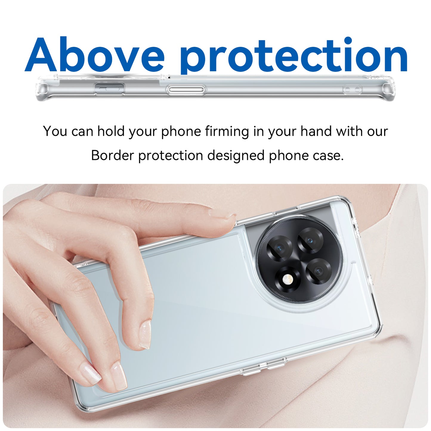 Clear Phone Shell for OnePlus Ace 2 5G / 11R 5G Drop-proof TPU+Acrylic Phone Case Protective Cover - Transparent
