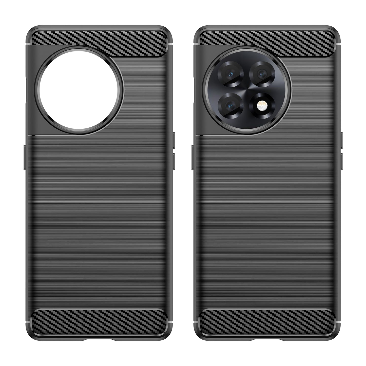 Phone TPU Case for OnePlus Ace 2 5G / 11R 5G , Brushed Carbon Fiber Texture Cell Phone Cover - Black