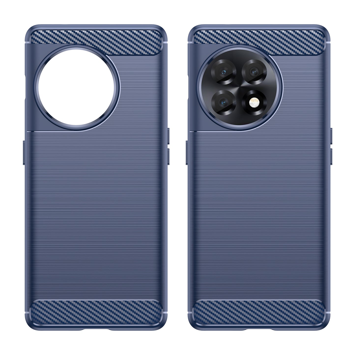 Phone TPU Case for OnePlus Ace 2 5G / 11R 5G , Brushed Carbon Fiber Texture Cell Phone Cover - Blue
