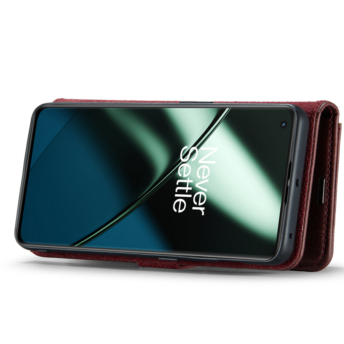 DG.MING For OnePlus 11 5G Detachable Magnetic Anti-drop Case Split Leather Wallet Stand Phone Cover - Red