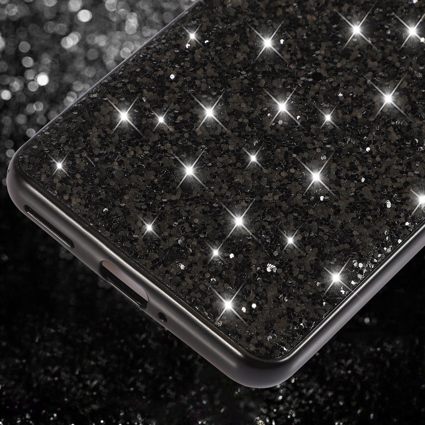 Protective Cover for OnePlus 11 5G Shiny Glitter Sequins Electroplating TPU Frame Hard PC Phone Case - Red