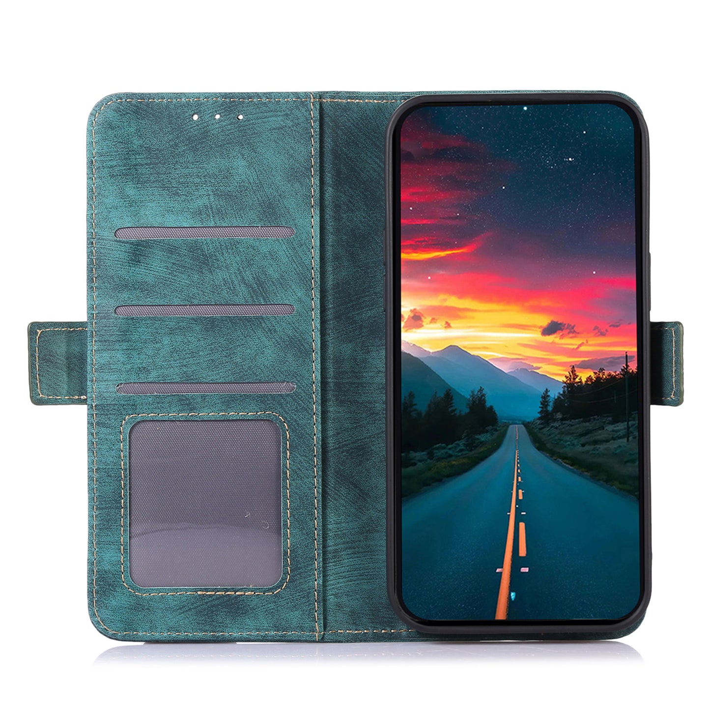 ABEEL For OnePlus 11 5G Anti-scratch PU Leather Case Stand Retro Phone Wallet Cover - Green