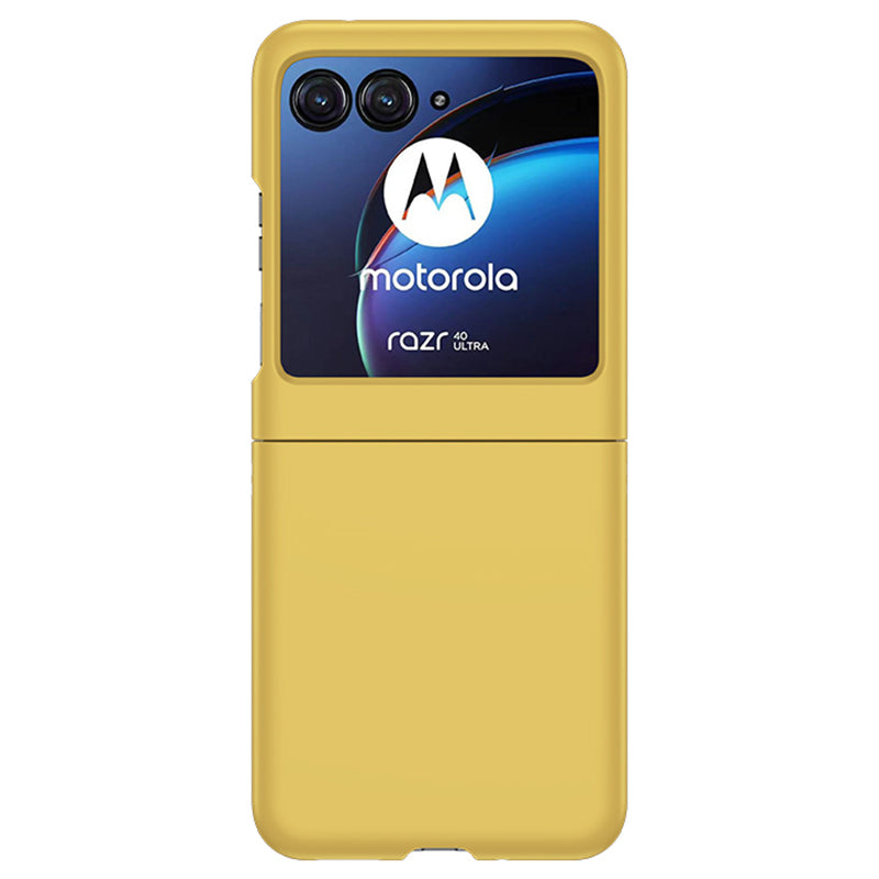 Uniqkart for Motorola Razr 40 Ultra 5G Hard PC Phone Case Ultra-thin Skin-touch Back Cover - Yellow