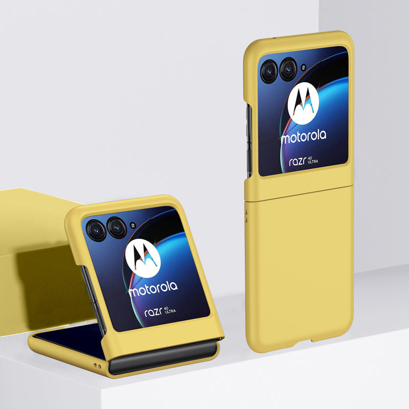 Uniqkart for Motorola Razr 40 Ultra 5G Hard PC Phone Case Ultra-thin Skin-touch Back Cover - Yellow