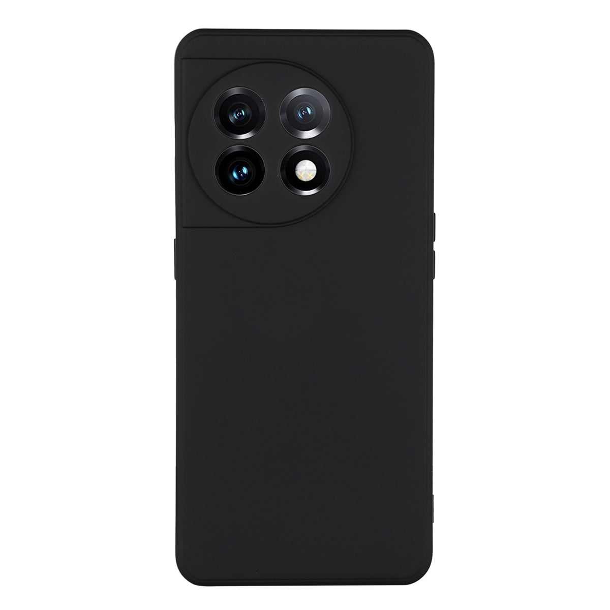 ENKAY HAT PRINCE for OnePlus 11 5G Precise Cutout Liquid Silicone Phone Case Straight Edge Cell Phone Cover - Black