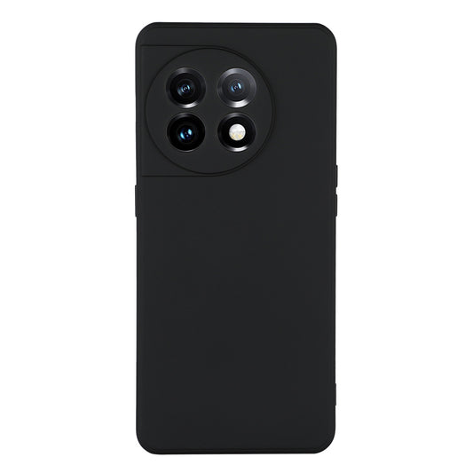 ENKAY HAT PRINCE for OnePlus 11 5G Precise Cutout Liquid Silicone Phone Case Straight Edge Cell Phone Cover - Black