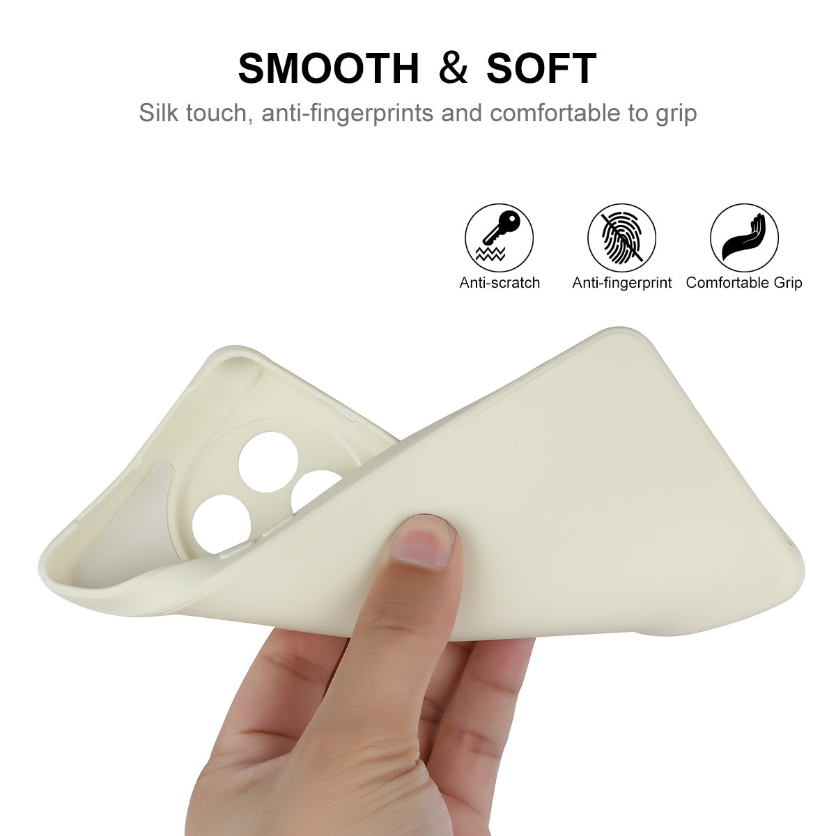 ENKAY HAT PRINCE for OnePlus 11 5G Precise Cutout Liquid Silicone Phone Case Straight Edge Cell Phone Cover - Dark Blue