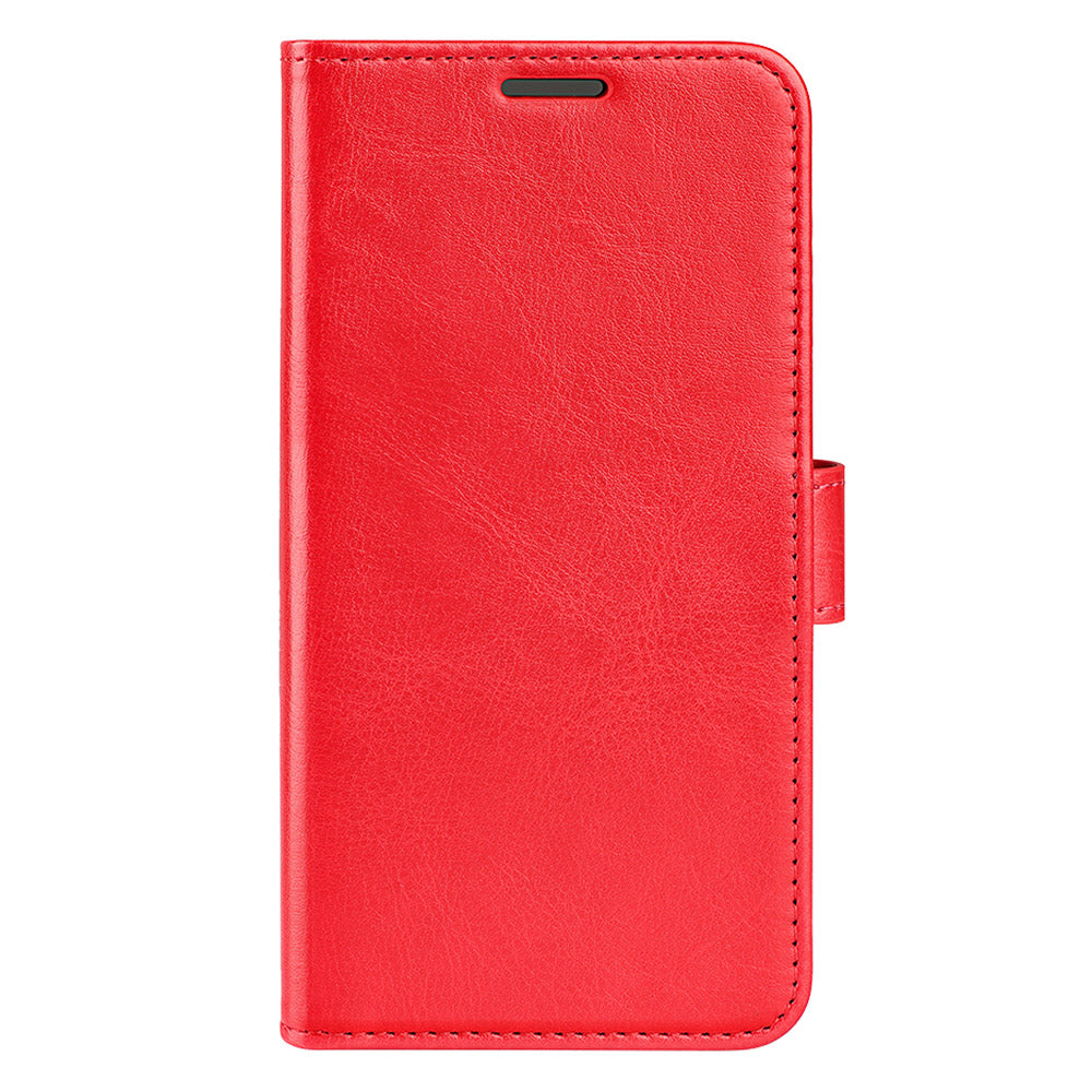 TPU+PU Leather Stand Phone Case for iPhone 15 Pro Max , Wallet Crazy Horse Texture Flip Cover Shell - Red