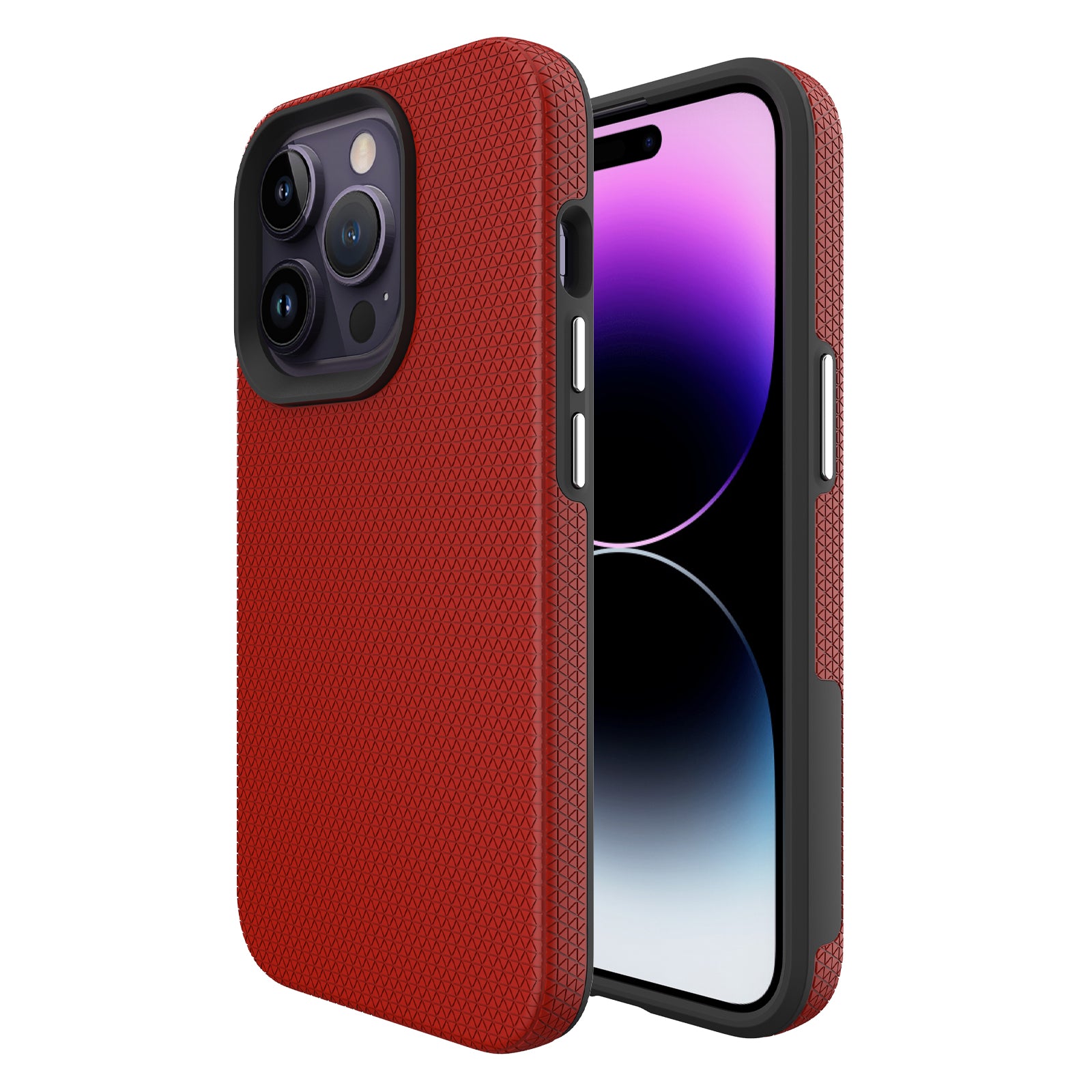 TPU+PC Dual Layer Phone Case for iPhone 15 Pro Max , Drop-proof Smartphone Cover - Red