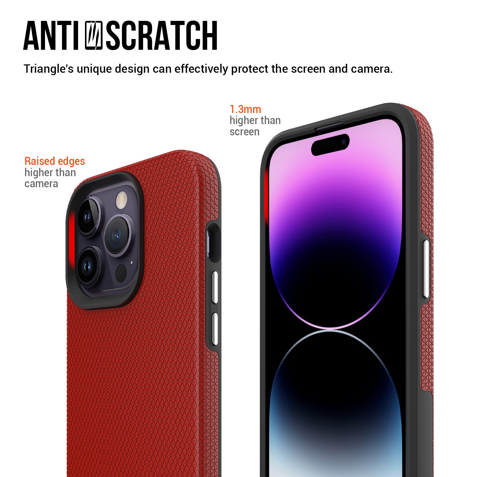 TPU+PC Dual Layer Phone Case for iPhone 15 Pro Max , Drop-proof Smartphone Cover - Red