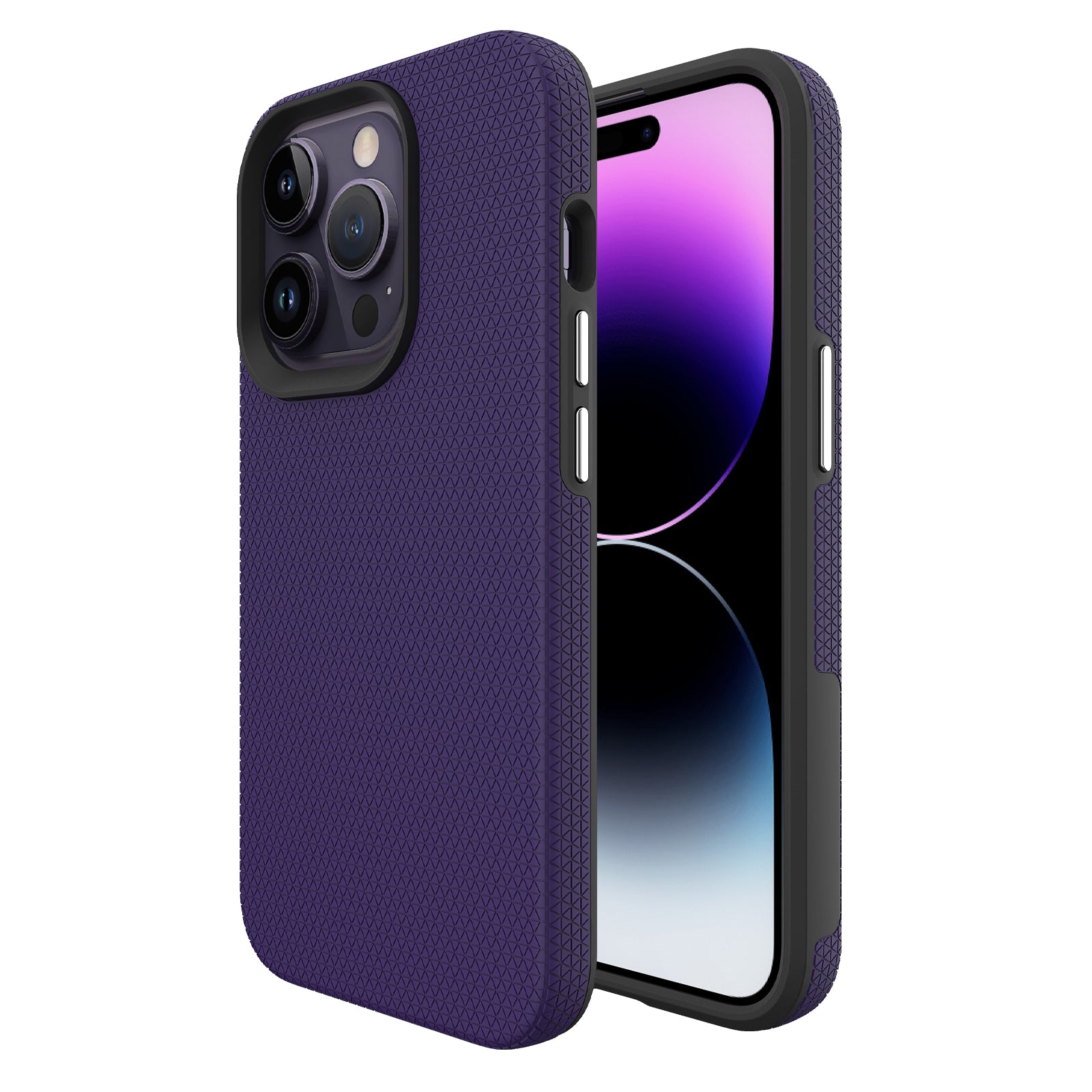 TPU+PC Dual Layer Phone Case for iPhone 15 Pro Max , Drop-proof Smartphone Cover - Purple
