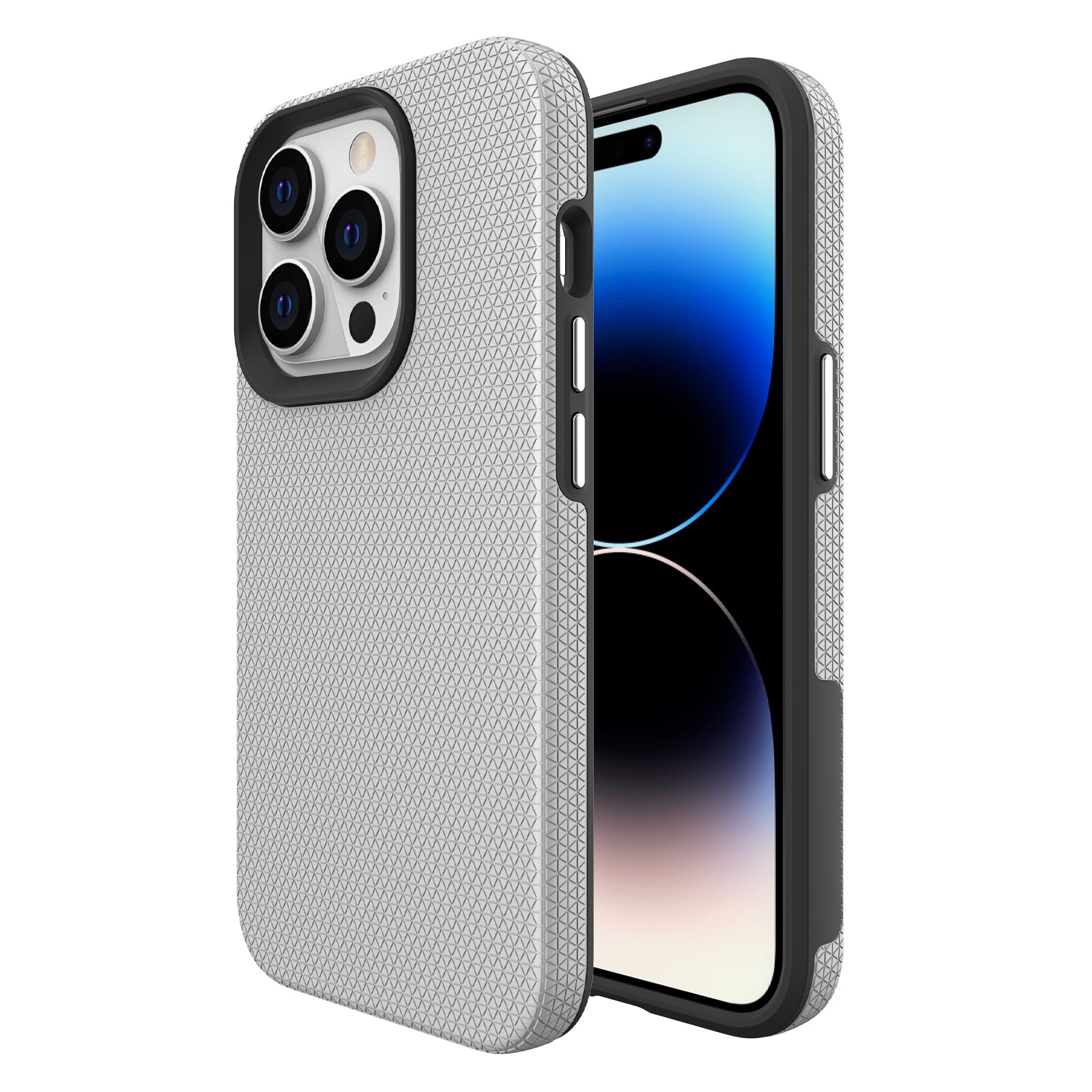 TPU+PC Dual Layer Phone Case for iPhone 15 Pro Max , Drop-proof Smartphone Cover - Silver