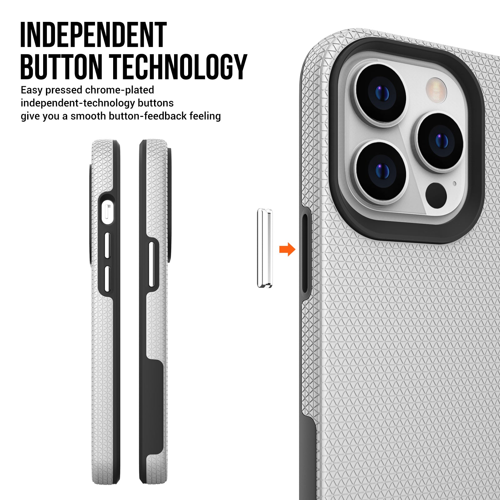 TPU+PC Dual Layer Phone Case for iPhone 15 Pro Max , Drop-proof Smartphone Cover - Silver