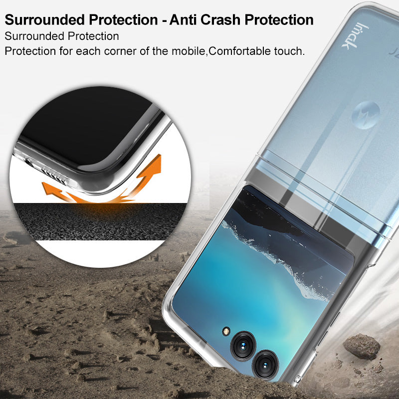 IMAK Crystal Case II Pro for Motorola Razr 40 Ultra 5G Two-Piece Design PC Crystal Phone Case (Upper Cover+Lower Cover)
