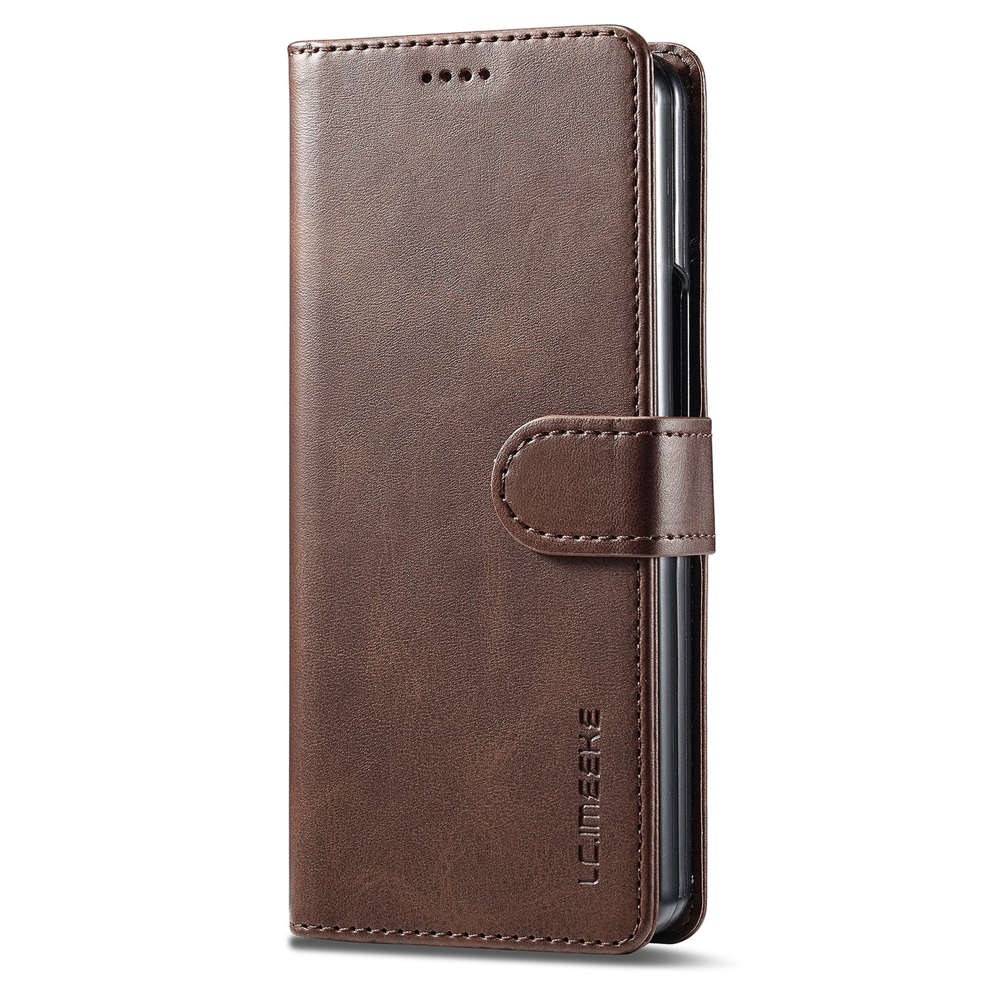 Uniqkart For Samsung Galaxy Z Fold5 5G Wallet Leather Phone Case Stand Calf Texture Phone Cover - Brown