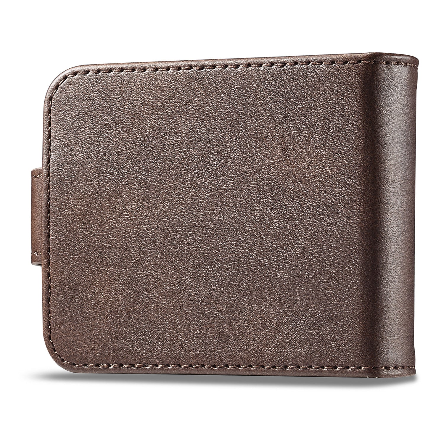 Uniqkart For Samsung Galaxy Z Flip5 5G PU Leather Phone Case Card Holder Calf Texture Stand Cover - Brown