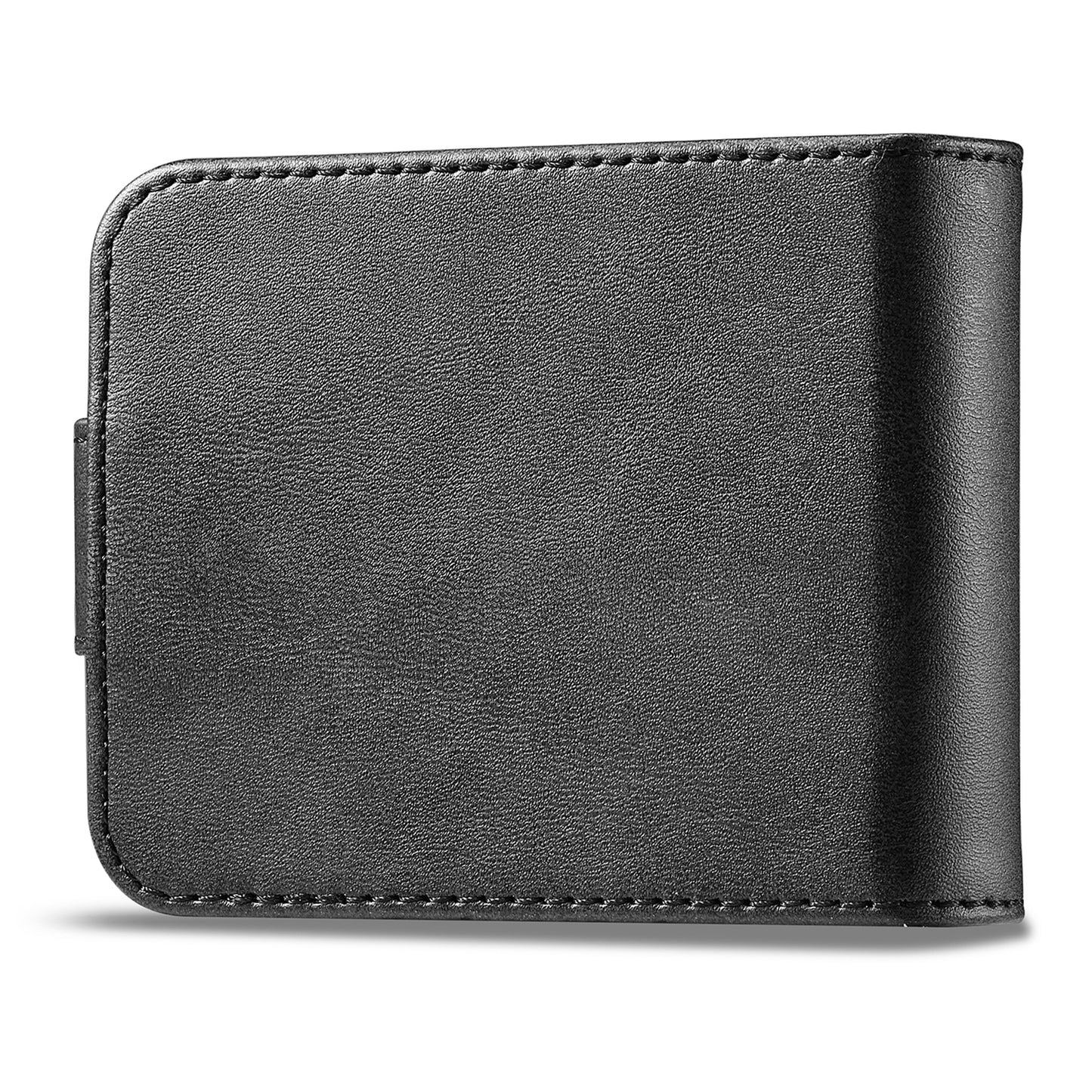 Uniqkart For Samsung Galaxy Z Flip5 5G PU Leather Phone Case Card Holder Calf Texture Stand Cover - Black