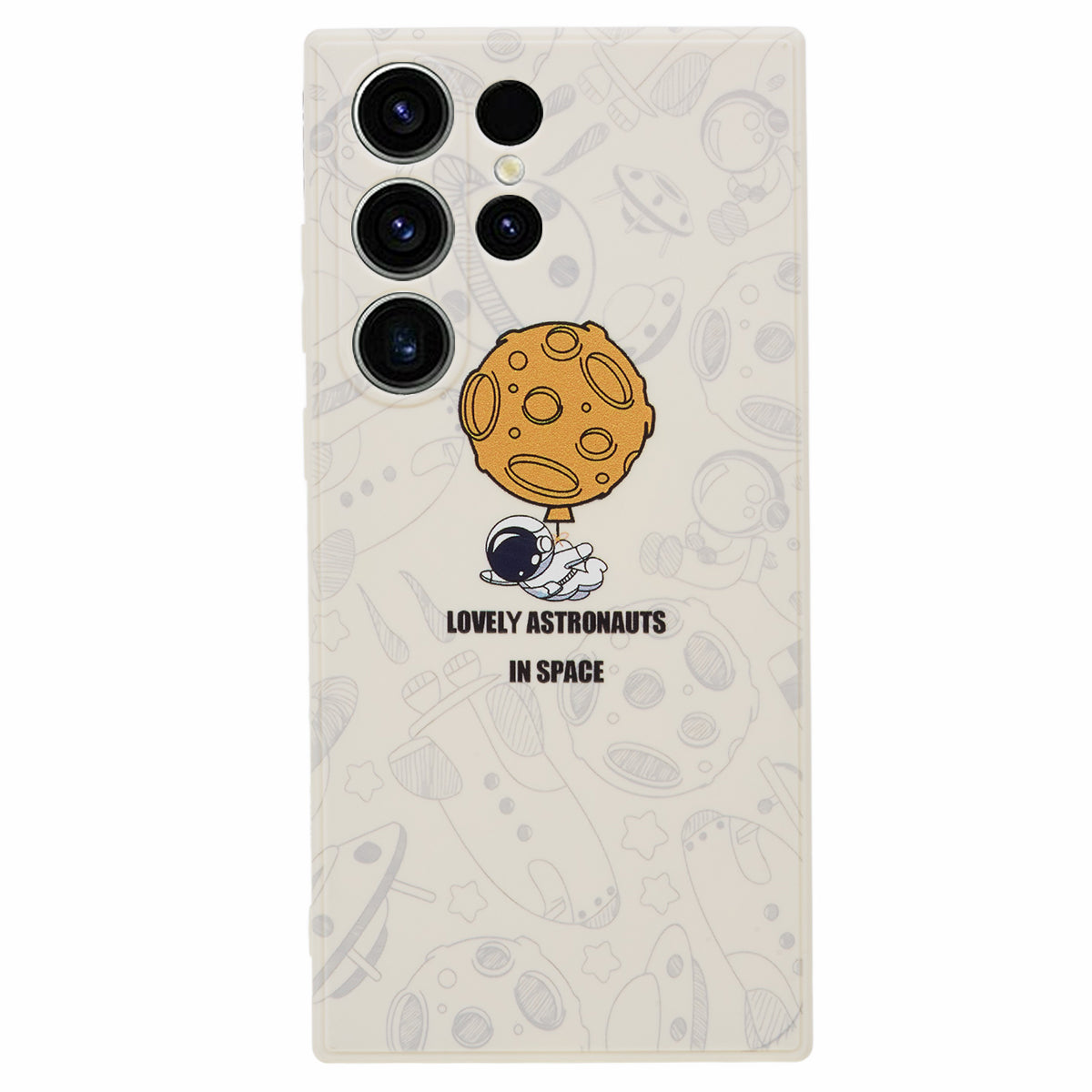 Uniqkart for Samsung Galaxy S23 Ultra Cartoon Astronaut Pattern Soft TPU Case Precise Cutout Phone Cover - Style C