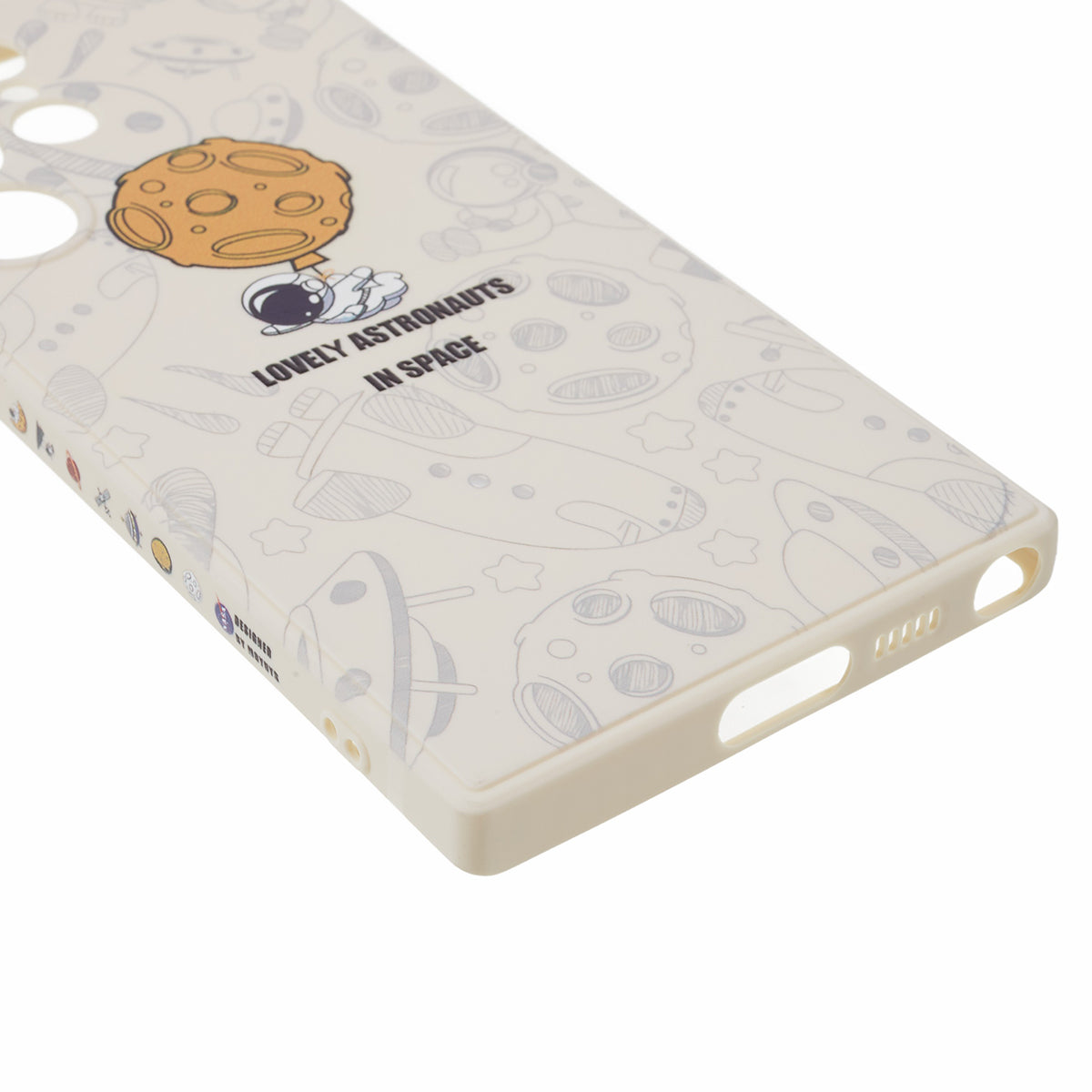 Uniqkart for Samsung Galaxy S23 Ultra Cartoon Astronaut Pattern Soft TPU Case Precise Cutout Phone Cover - Style C