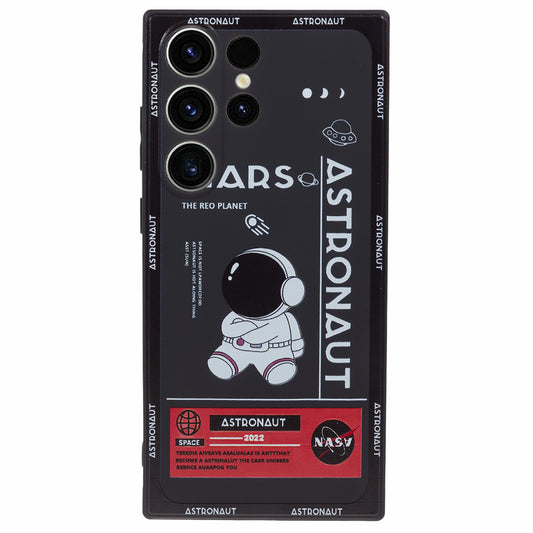Uniqkart for Samsung Galaxy S23 Ultra Cartoon Astronaut Pattern Soft TPU Case Precise Cutout Phone Cover - Style F