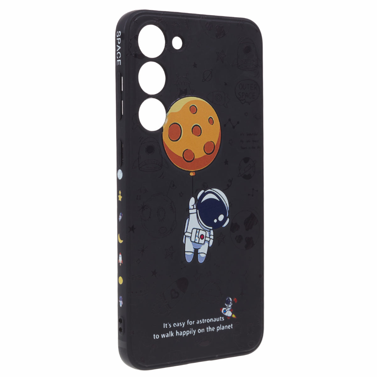 Uniqkart for Samsung Galaxy S23 Cartoon Astronaut Pattern Soft TPU Case Anti-drop Precise Cutout Phone Cover - Style A