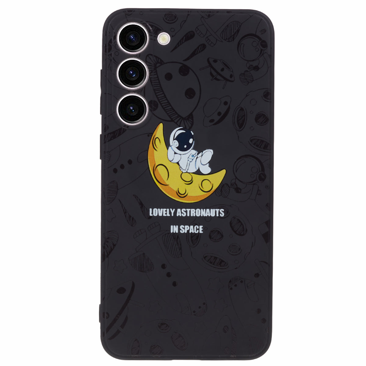Uniqkart for Samsung Galaxy S23 Cartoon Astronaut Pattern Soft TPU Case Anti-drop Precise Cutout Phone Cover - Style C