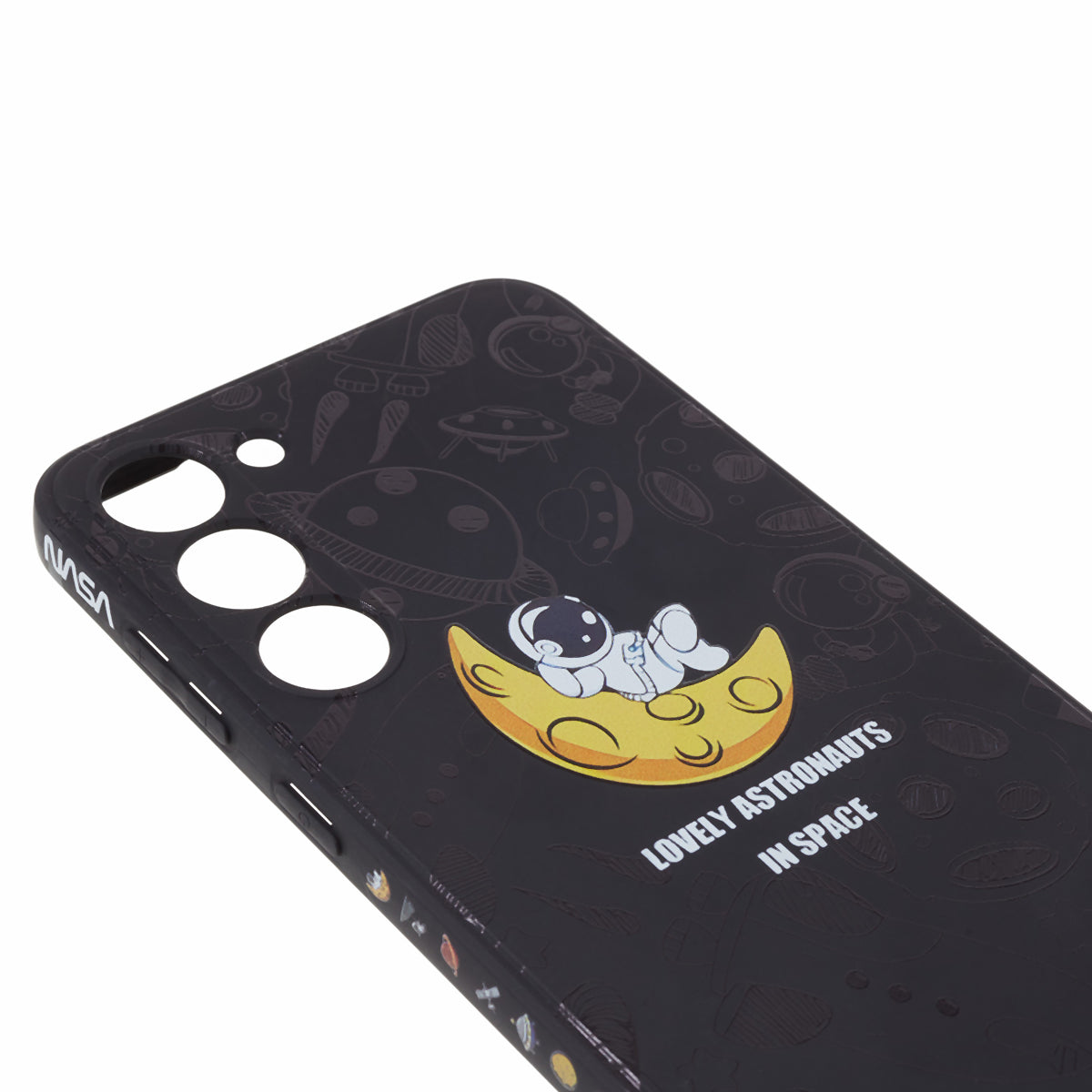 Uniqkart for Samsung Galaxy S23 Cartoon Astronaut Pattern Soft TPU Case Anti-drop Precise Cutout Phone Cover - Style C