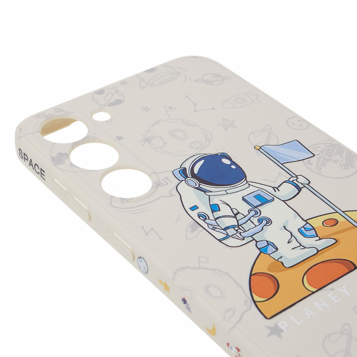 Uniqkart for Samsung Galaxy S23 Cartoon Astronaut Pattern Soft TPU Case Anti-drop Precise Cutout Phone Cover - Style E