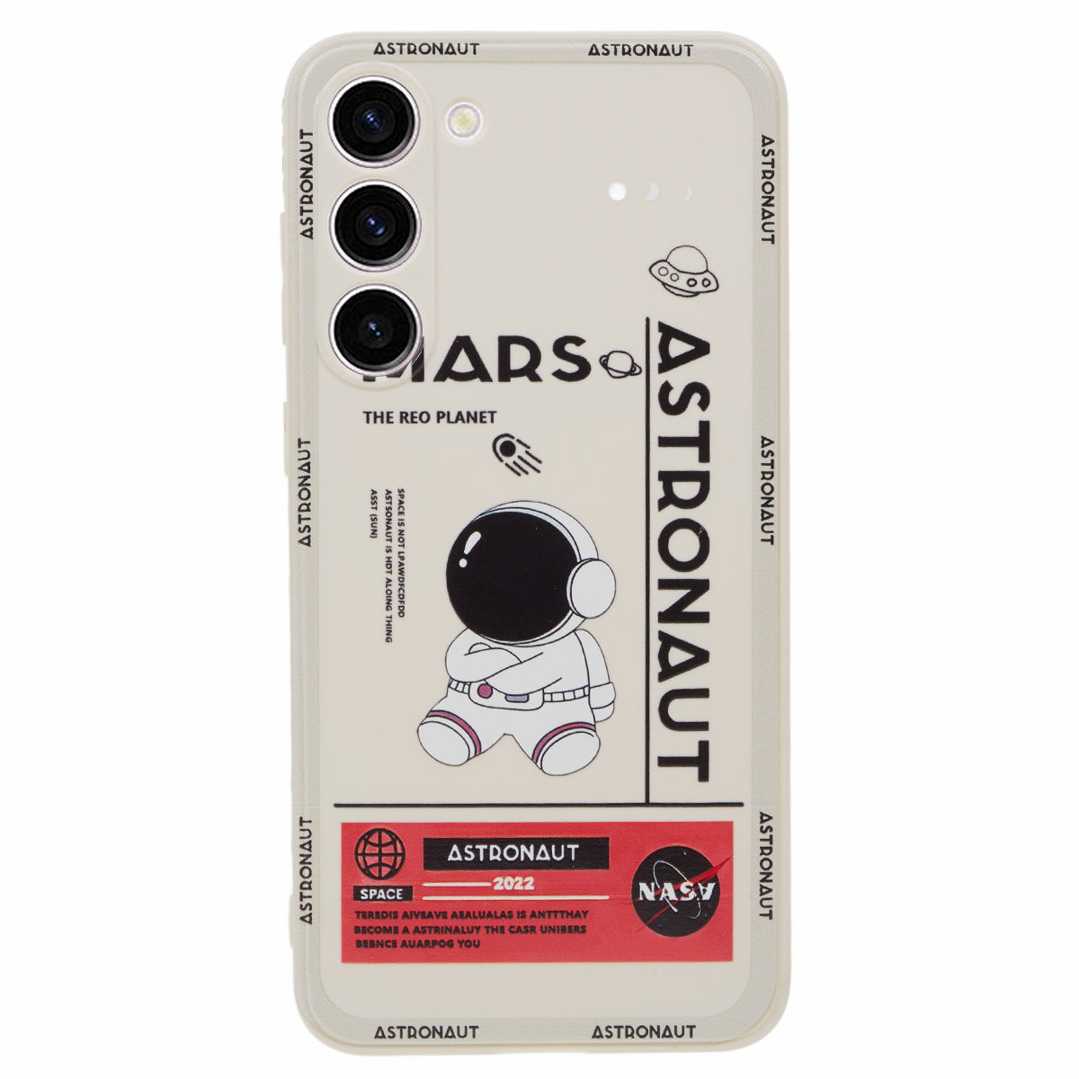 Uniqkart for Samsung Galaxy S23 Cartoon Astronaut Pattern Soft TPU Case Anti-drop Precise Cutout Phone Cover - Style F