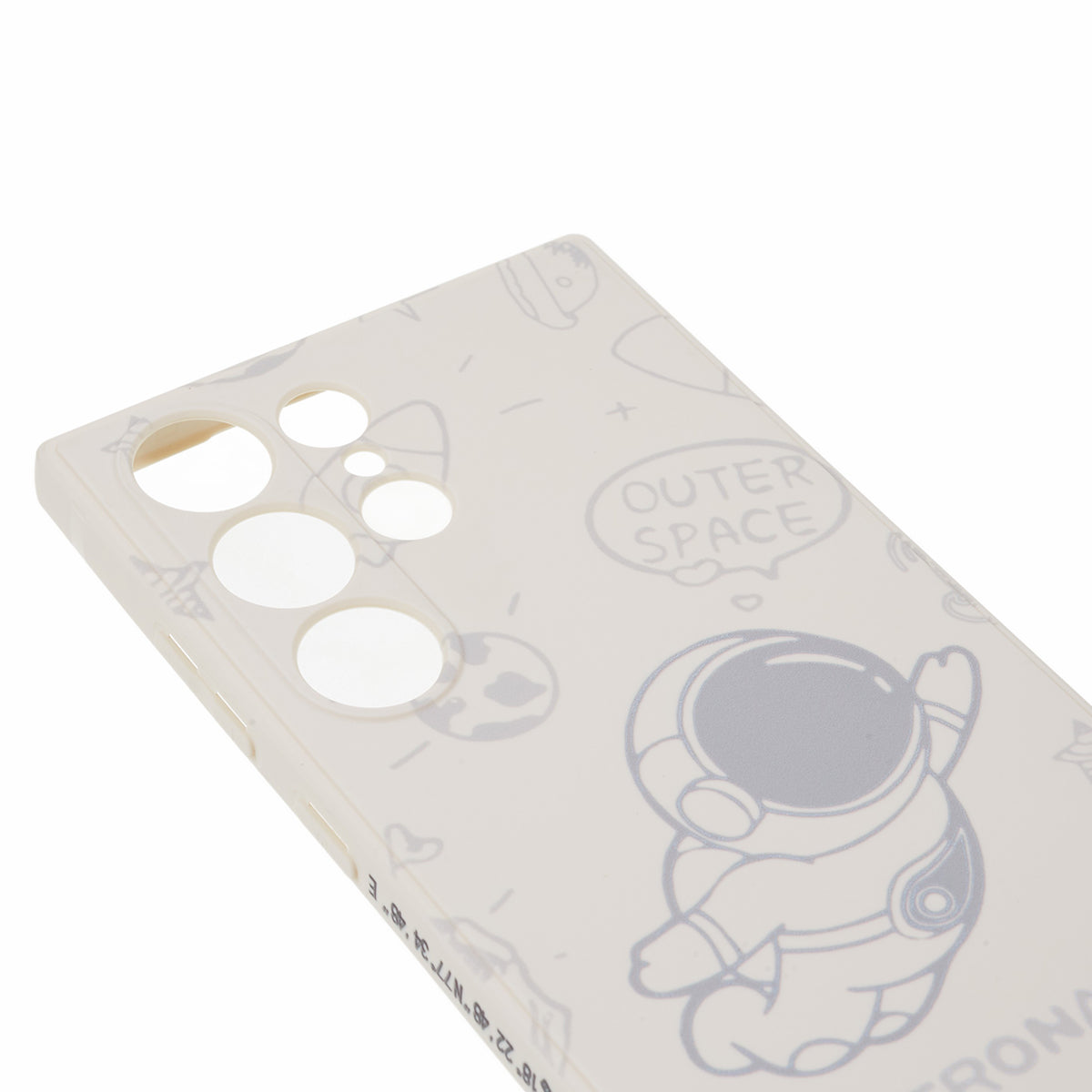 Uniqkart for Samsung Galaxy S23 Ultra Protective Phone Case Precise Cutout Space Astronaut Pattern TPU Cover - White