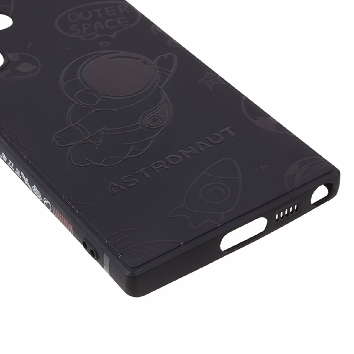 Uniqkart for Samsung Galaxy S23 Ultra Protective Phone Case Precise Cutout Space Astronaut Pattern TPU Cover - Black
