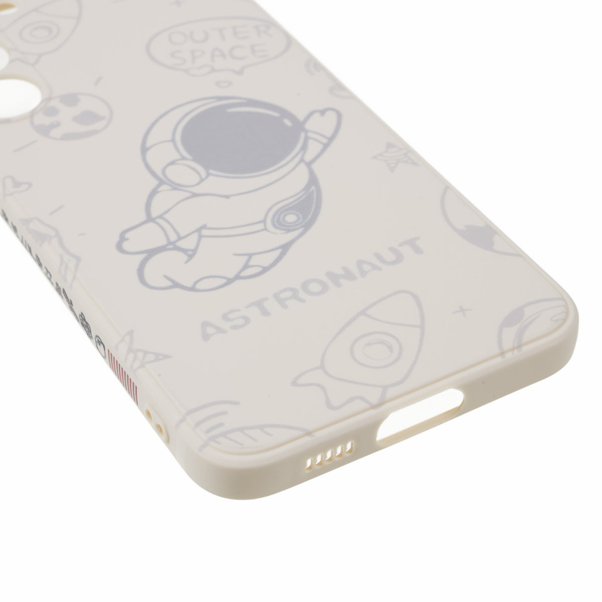 Uniqkart for Samsung Galaxy S23 Precise Cutout TPU Phone Case Space Astronaut Pattern Phone Cover - White