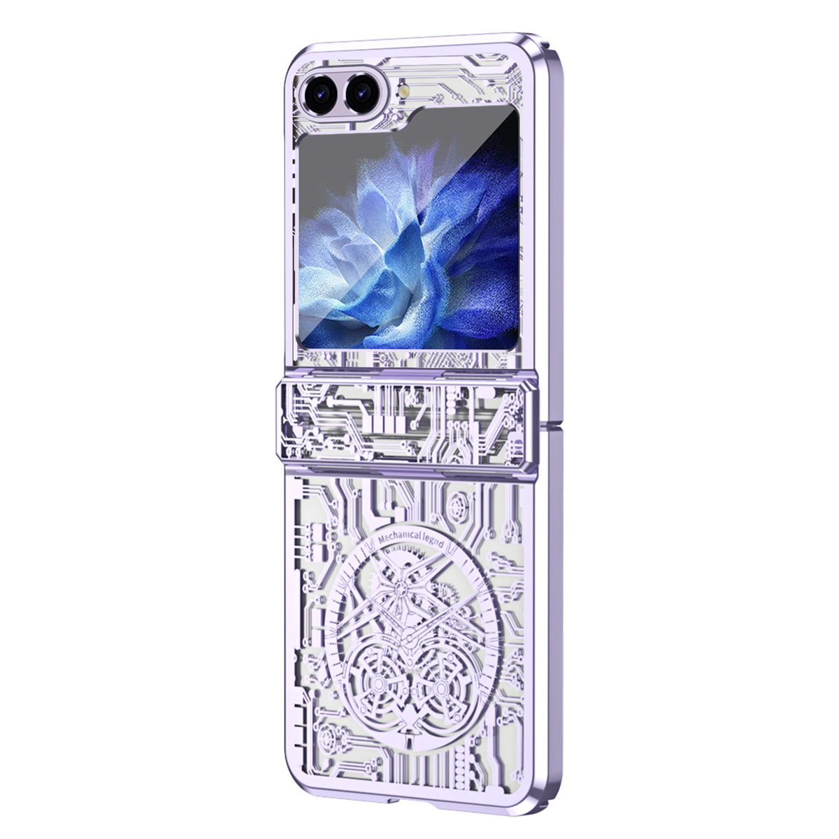 Mechanical Legend Series Hard PC Case for Samsung Galaxy Z Flip5 5G Protective Phone Case Electroplating Cover - Purple