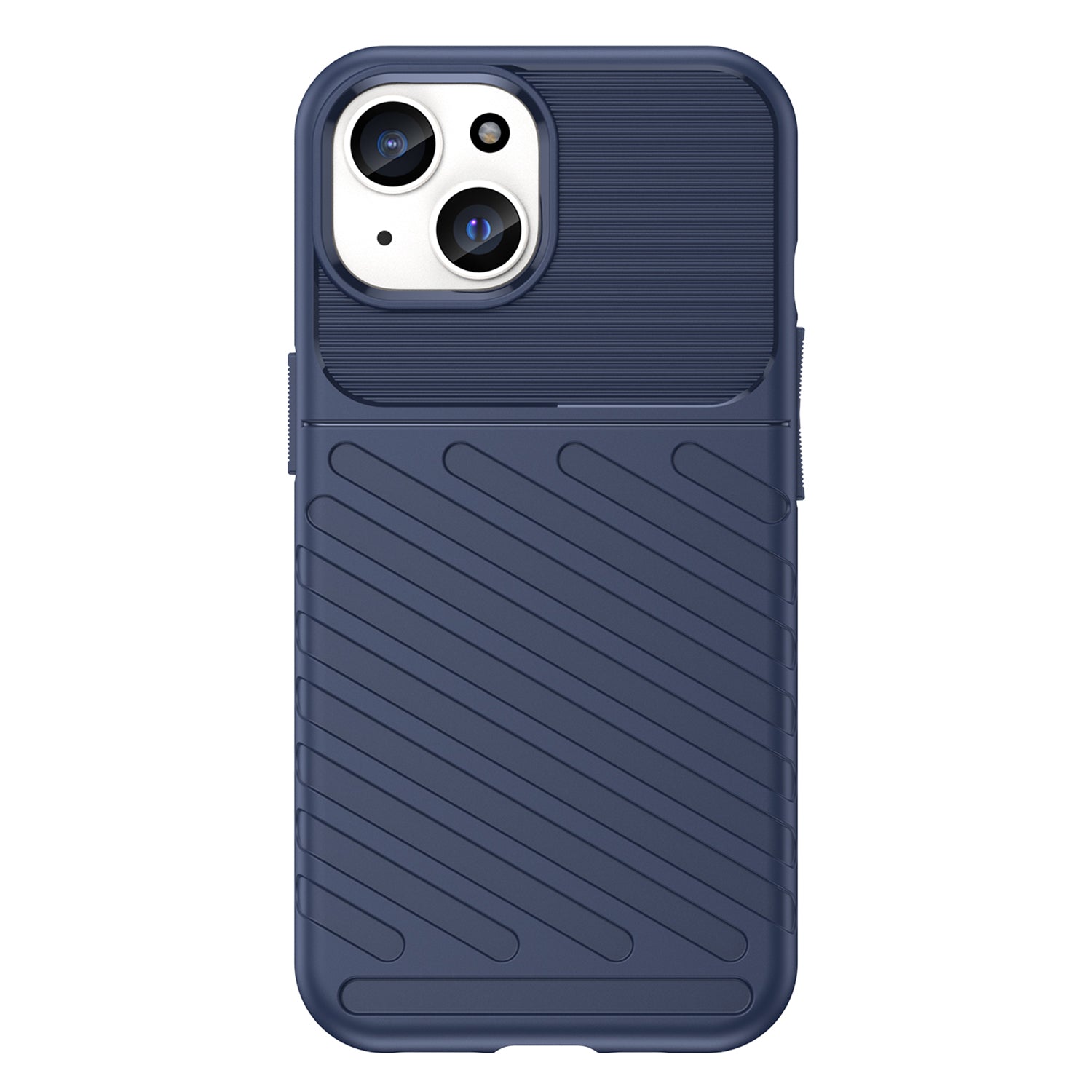 Thunder Series TPU Phone Case for iPhone 15 , Thicken Twill Texture Anti-drop Cover - Blue