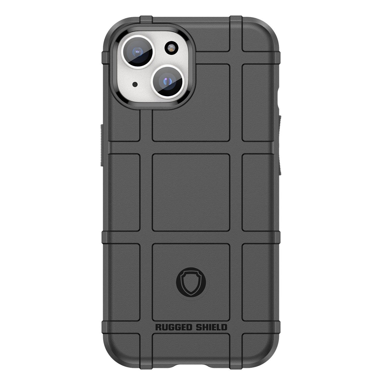 Uniqkart for iPhone 15 Soft TPU Phone Case Square Grid Texture Shockproof Phone Cover - Black