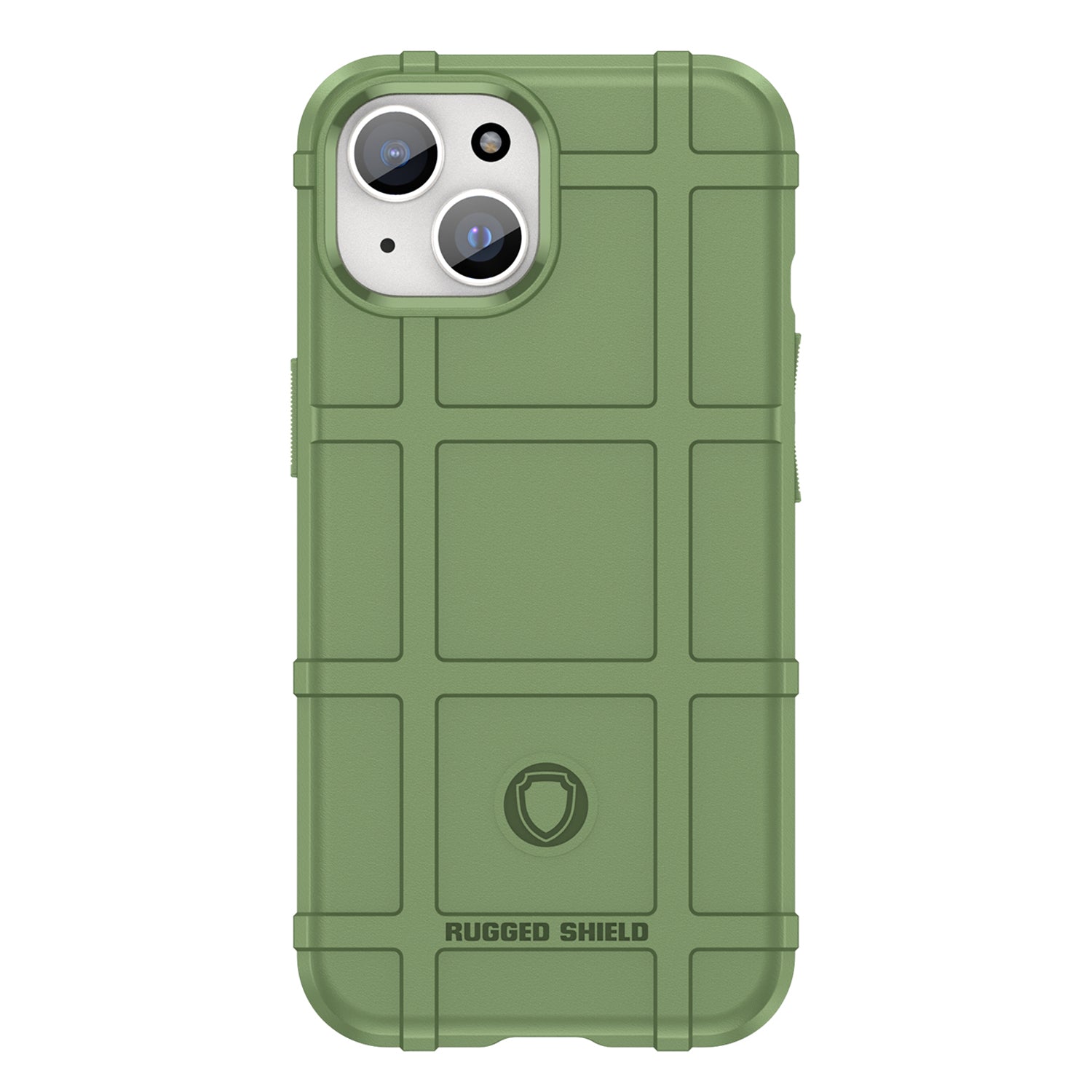 Uniqkart for iPhone 15 Soft TPU Phone Case Square Grid Texture Shockproof Phone Cover - Green